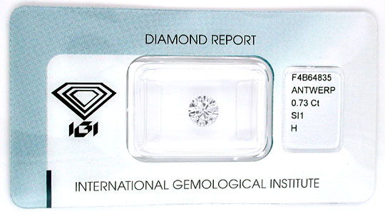 Foto 1 - Diamant, IGI, Top Brillant 0,73ct Wesselton SI1, D5542
