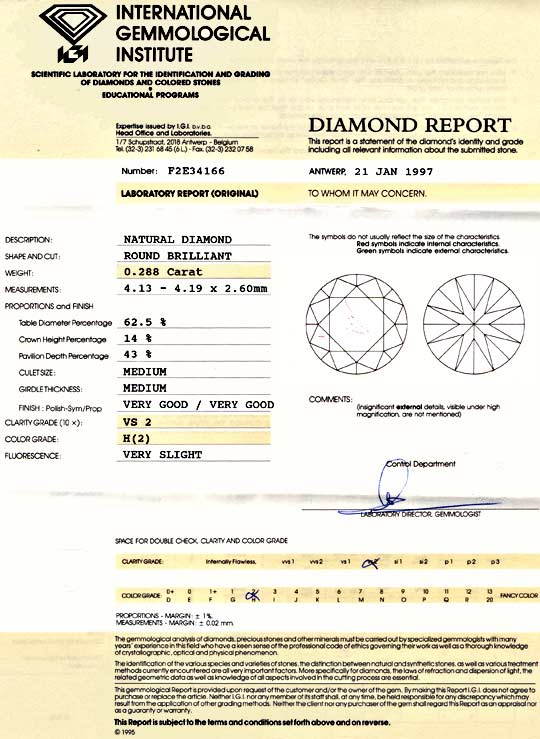 Foto 9 - Diamant, IGI, Brillant 0,288ct Weiss H VS2 VG/VG, D5709