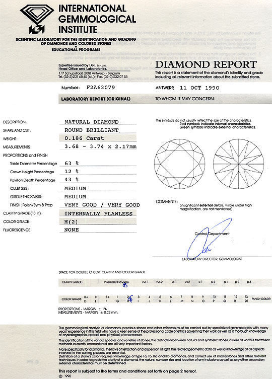 Foto 9 - Diamant 0,186 ct Brillant IGI Lupenrein Wesselton Weiss, D6339