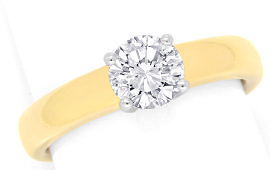 Foto 2 - Ring 1,27 Diamant Handarbeit Gelbgold-Weißgold-Schmuck, S3783