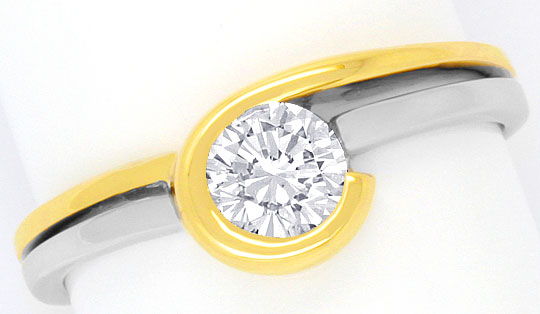 Foto 2 - Topdesign Diamantring 0,48ct Brilant Gelbgold-Weißgold, S4516
