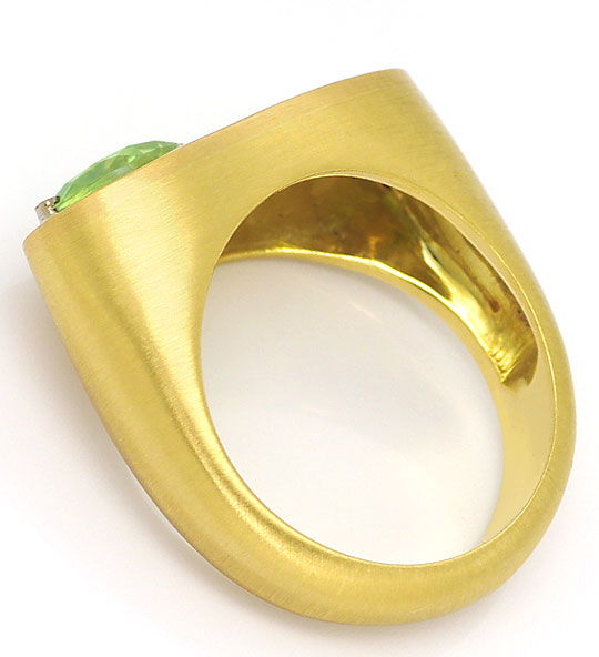 Foto 4 - Gold-Ring Brillanten Peridot Grünes Transluzid Emaille, S4767