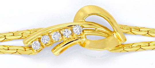 Foto 2 - Diamant-Gold-Armband mit 5 Brillanten 0,18ct, S6140