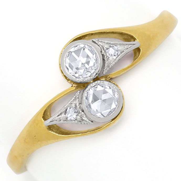 Foto 2 - Feiner Jugendstil Ring mit 0,26ct Diamanten Platin-Gold, S9160